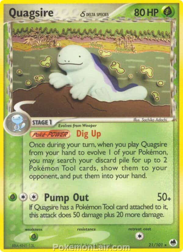 2006 Pokemon Trading Card Game EX Dragon Frontiers Set – 21 Quagsire Delta Species