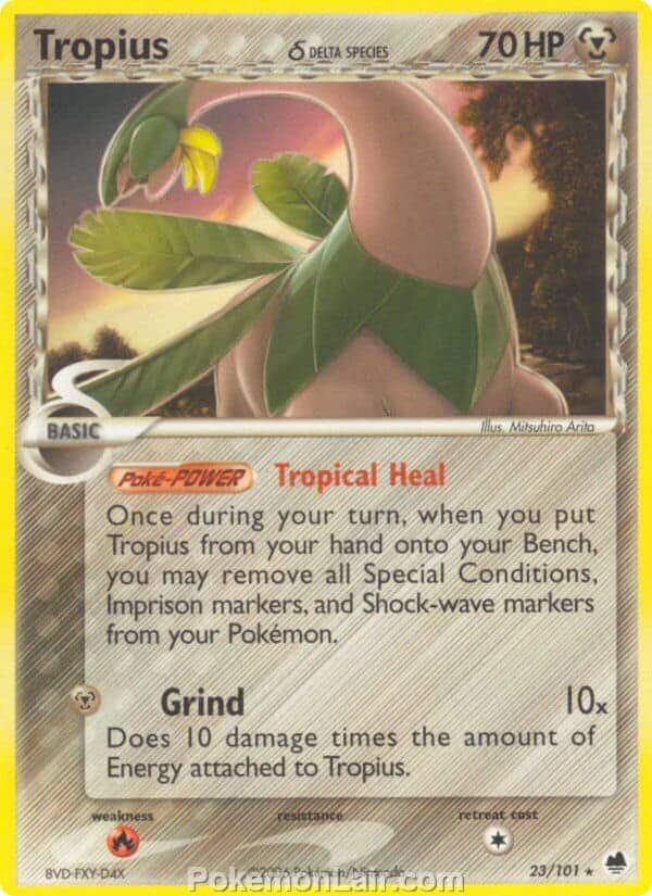 2006 Pokemon Trading Card Game EX Dragon Frontiers Set – 23 Tropius Delta Species