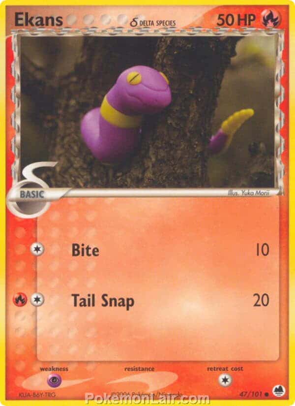 2006 Pokemon Trading Card Game EX Dragon Frontiers Set – 47 Ekans Delta Species