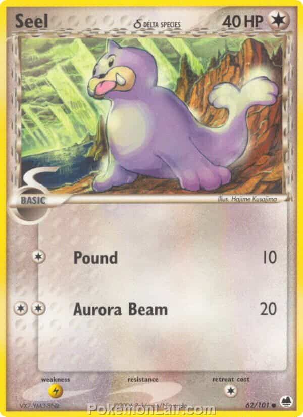 2006 Pokemon Trading Card Game EX Dragon Frontiers Set – 62 Seel Delta Species