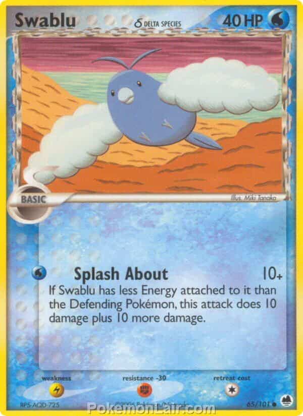 2006 Pokemon Trading Card Game EX Dragon Frontiers Set – 65 Swablu Delta Species