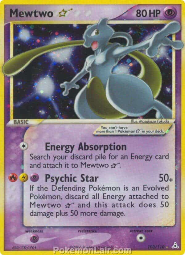 2006 Pokemon Trading Card Game EX Holon Phantoms Price List 103 Mewtwo Star