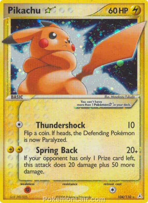 2006 Pokemon Trading Card Game EX Holon Phantoms Price List 104 Pikachu Star