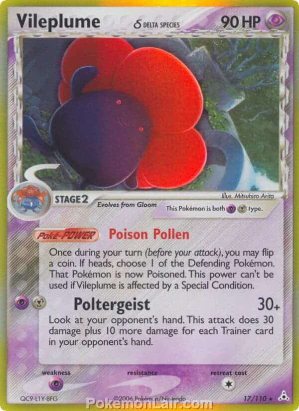 2006 Pokemon Trading Card Game EX Holon Phantoms Price List 17 Vileplume Delta Species
