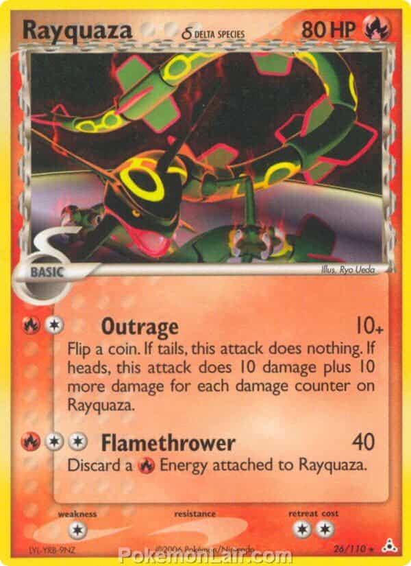 2006 Pokemon Trading Card Game EX Holon Phantoms Set 26 Rayquaza Delta Species