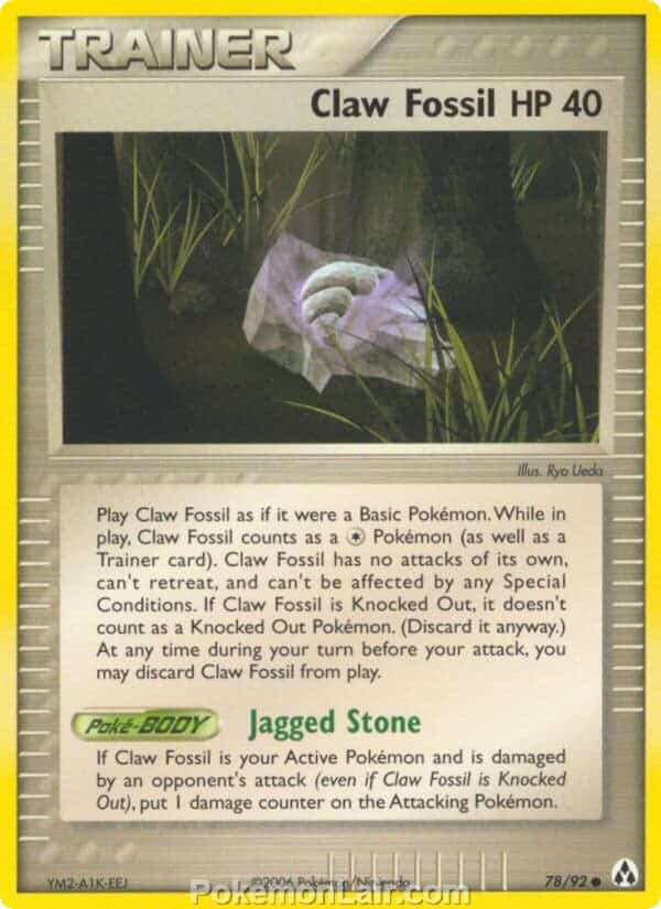 2006 Pokemon Trading Card Game EX Legend Maker Price List 78 Claw Fossil