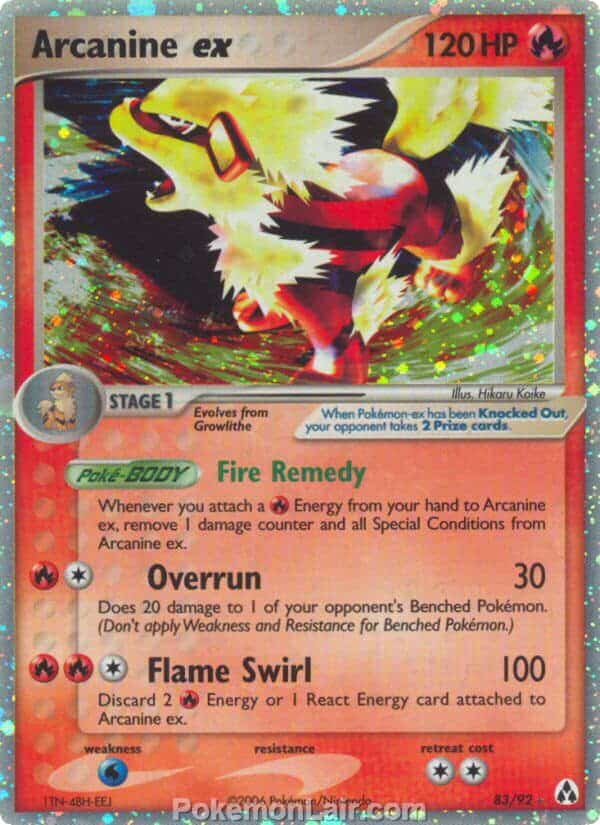 2006 Pokemon Trading Card Game EX Legend Maker Price List 83 Arcanine EX