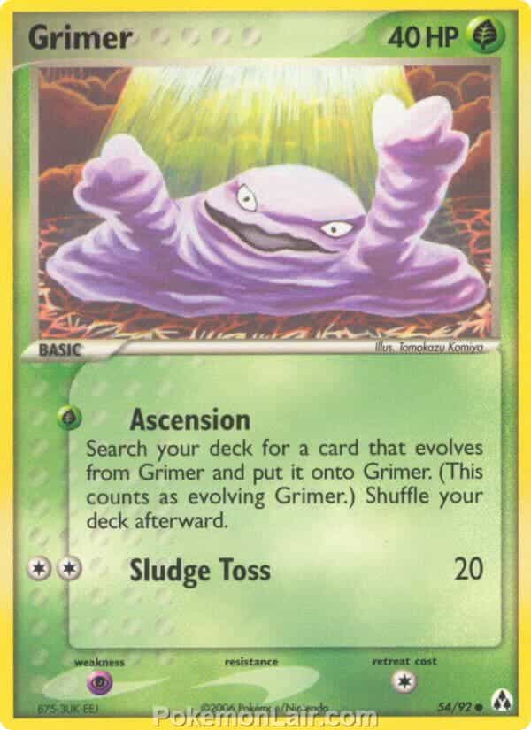 2006 Pokemon Trading Card Game EX Legend Maker Set 54 Grimer