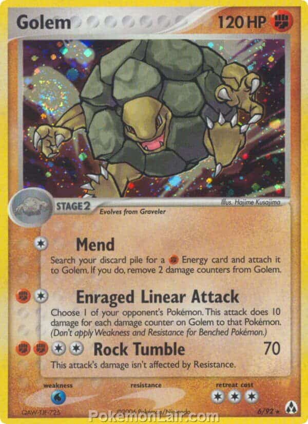 2006 Pokemon Trading Card Game EX Legend Maker Set 6 Golem