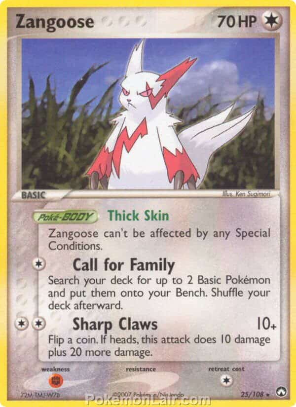 2007 Pokemon Trading Card Game EX Power Keepers Price List – 25 Zangoose