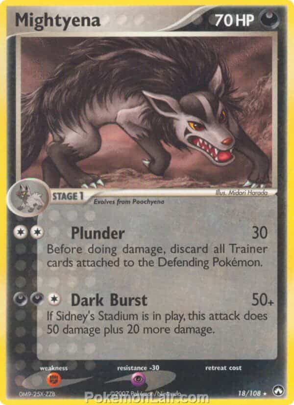 2007 Pokemon Trading Card Game EX Power Keepers Set – 18 Mightyena