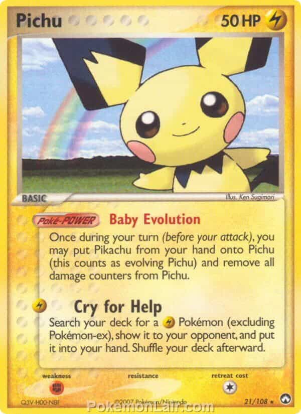2007 Pokemon Trading Card Game EX Power Keepers Set – 21 Pichu