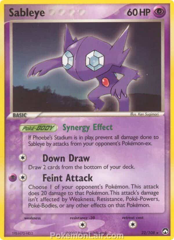 2007 Pokemon Trading Card Game EX Power Keepers Set – 22 Sableye