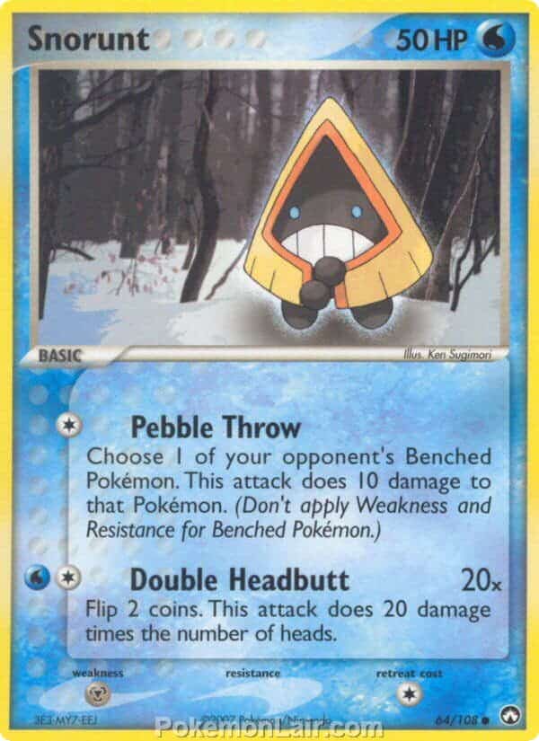 2007 Pokemon Trading Card Game EX Power Keepers Set – 64 Snorunt