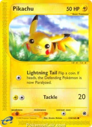 2002 Pokemon Trading Card Game Expedition Base Price List 124 Pikachu