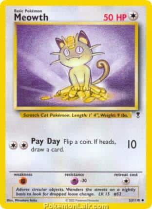 2002 Pokemon Trading Card Game Legendary Collection Set 53 Meowth