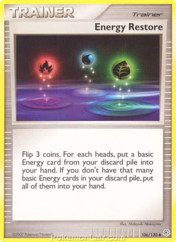 2007 Pokemon Trading Card Game Diamond and Pearl Base Price List – 106 Energy Restore