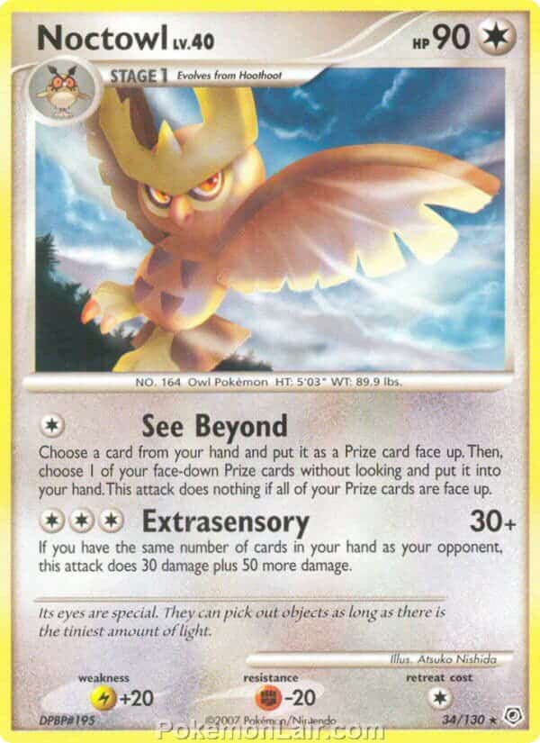 2007 Pokemon Trading Card Game Diamond and Pearl Base Price List – 34 Noctowl