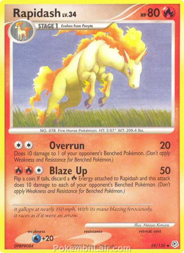 2007 Pokemon Trading Card Game Diamond and Pearl Base Price List – 59 Rapidash