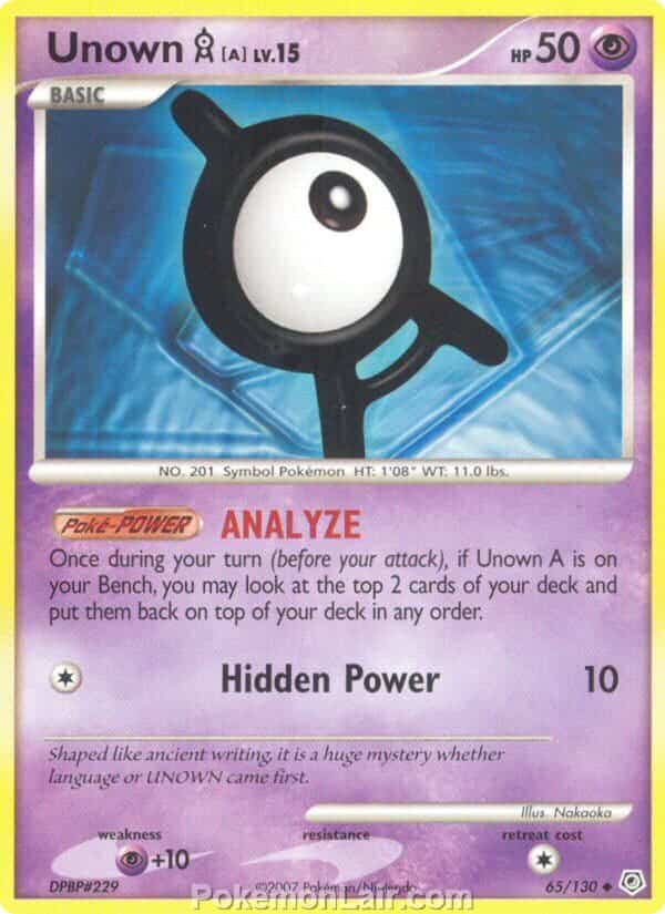 2007 Pokemon Trading Card Game Diamond and Pearl Base Price List – 65 Unown A