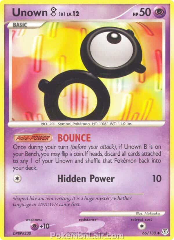 2007 Pokemon Trading Card Game Diamond and Pearl Base Price List – 66 Unown B