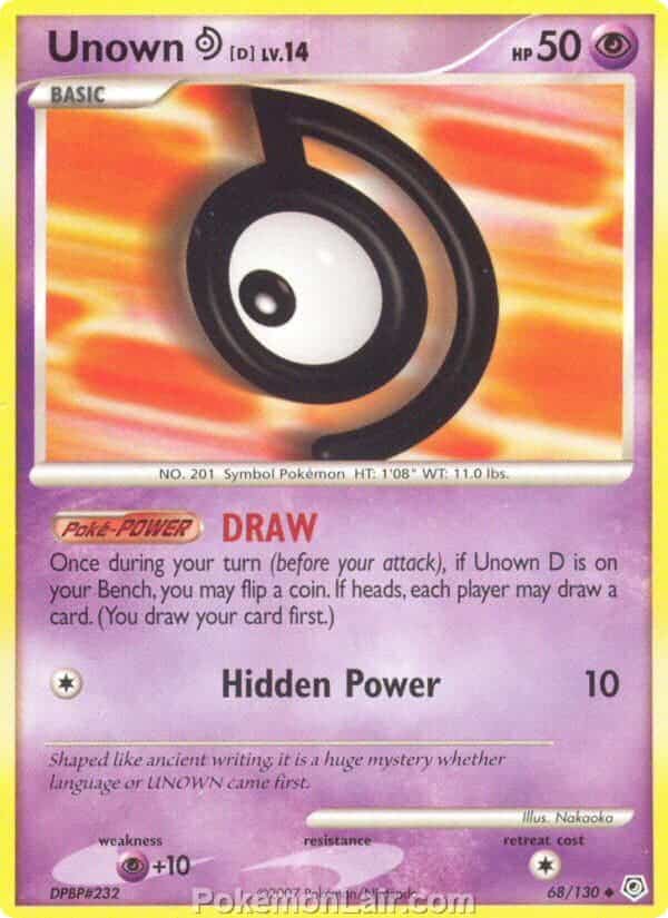 2007 Pokemon Trading Card Game Diamond and Pearl Base Price List – 68 Unown D