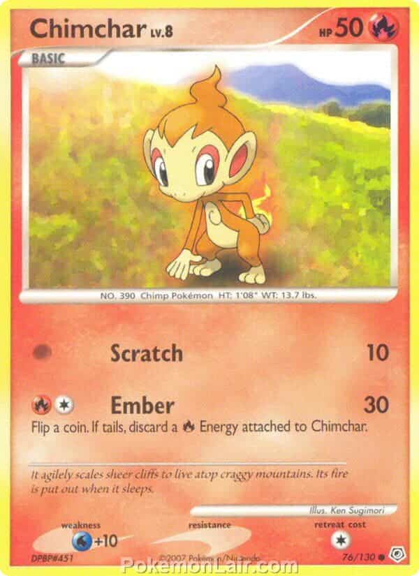 2007 Pokemon Trading Card Game Diamond and Pearl Base Price List – 75 Chimchar