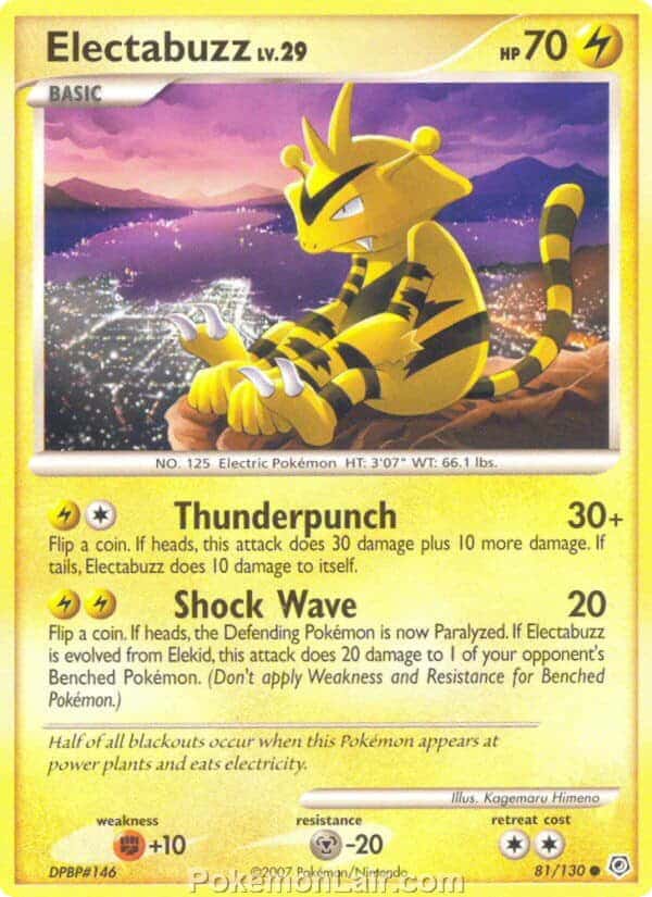 2007 Pokemon Trading Card Game Diamond and Pearl Base Price List – 81 Electabuzz