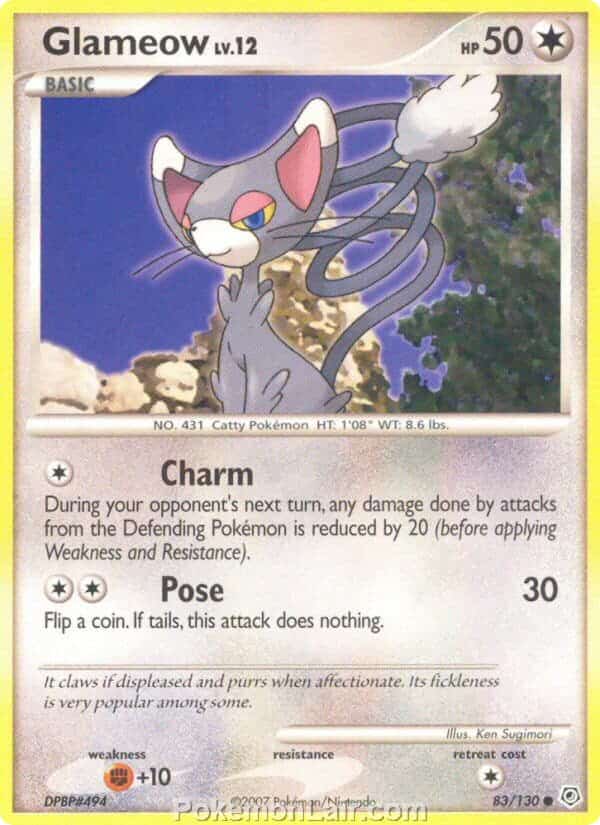 2007 Pokemon Trading Card Game Diamond and Pearl Base Price List – 83 Glameow