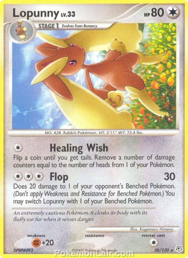 2007 Pokemon Trading Card Game Diamond and Pearl Base Set – 30 Lopunny