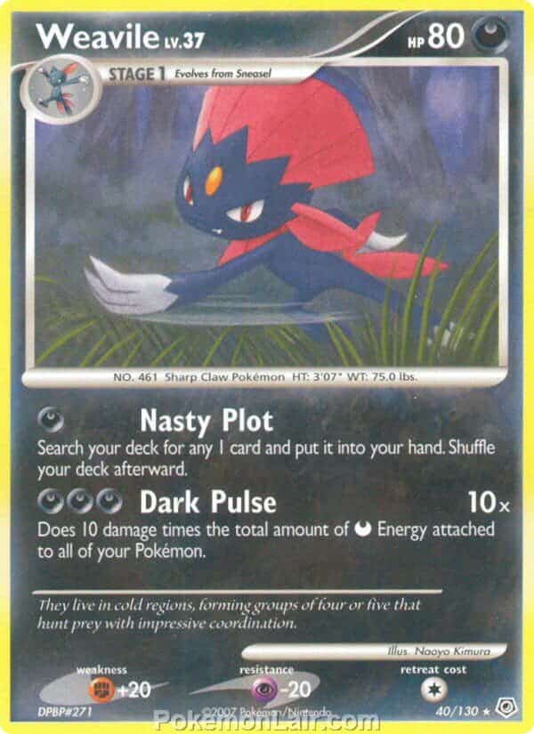 2007 Pokemon Trading Card Game Diamond and Pearl Base Set – 40 Weavile