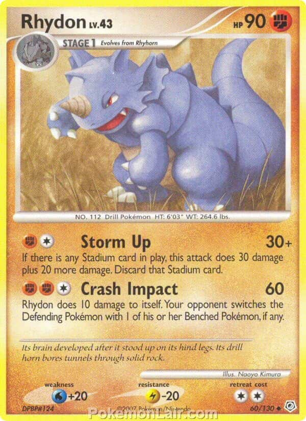 2007 Pokemon Trading Card Game Diamond and Pearl Base Set – 60 Rhydon