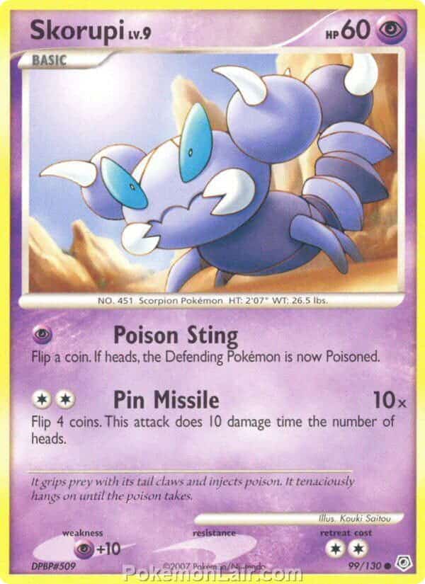 2007 Pokemon Trading Card Game Diamond and Pearl Base Set – 99 Skorupi