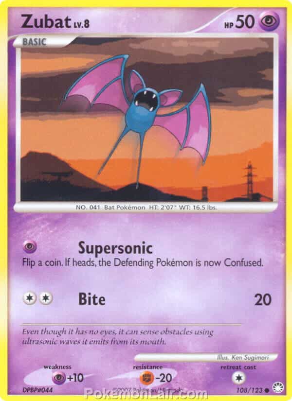 2007 Pokemon Trading Card Game Diamond and Pearl Mysterious Treasures Price List – 108 Zubat