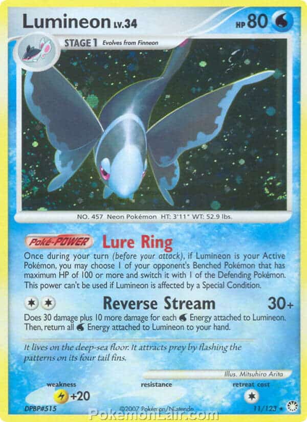 2007 Pokemon Trading Card Game Diamond and Pearl Mysterious Treasures Price List – 11 Lumineon