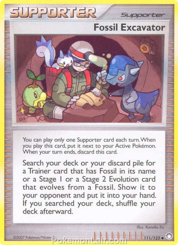 2007 Pokemon Trading Card Game Diamond and Pearl Mysterious Treasures Price List – 111 Fossil Excavator