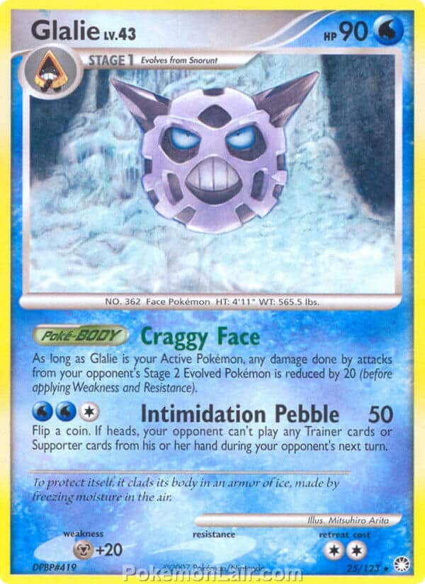 2007 Pokemon Trading Card Game Diamond and Pearl Mysterious Treasures Price List – 25 Glalie