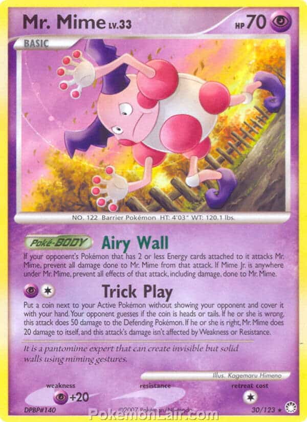 2007 Pokemon Trading Card Game Diamond and Pearl Mysterious Treasures Price List – 30 Mr. Mime