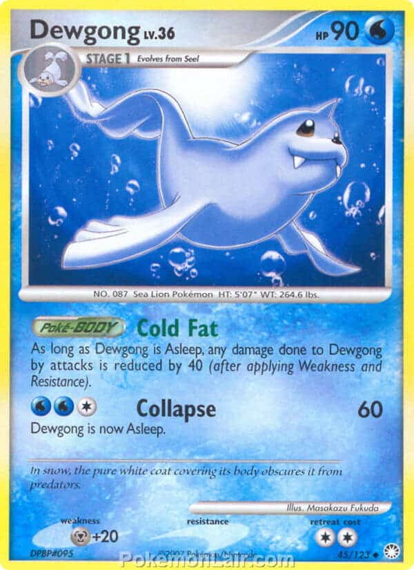 2007 Pokemon Trading Card Game Diamond and Pearl Mysterious Treasures Price List – 45 Dewgong