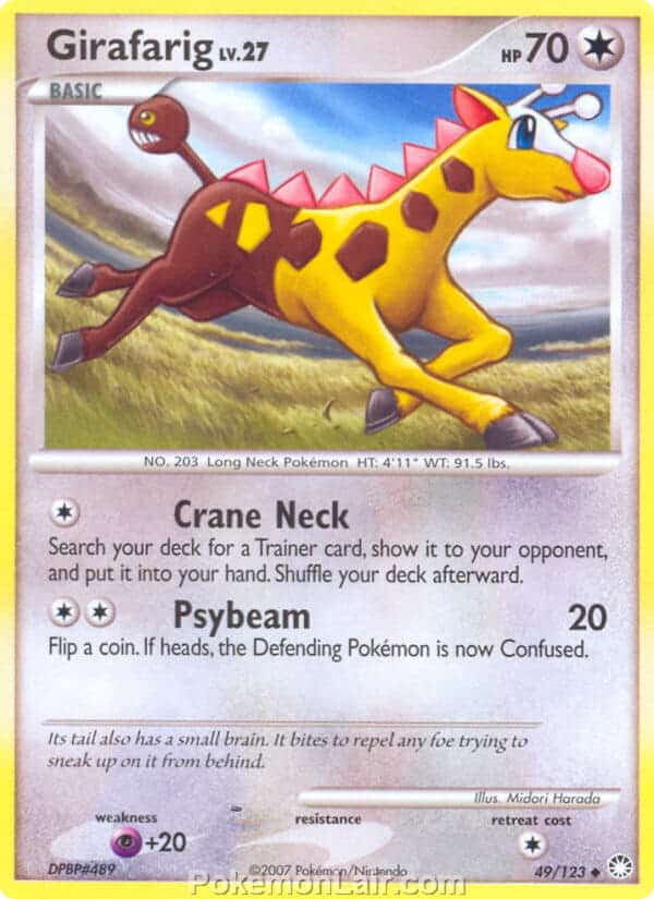 2007 Pokemon Trading Card Game Diamond and Pearl Mysterious Treasures Price List – 49 Girafarig