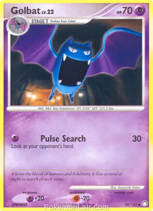 2007 Pokemon Trading Card Game Diamond and Pearl Mysterious Treasures Price List – 50 Golbat