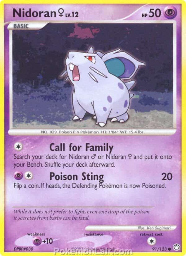 2007 Pokemon Trading Card Game Diamond and Pearl Mysterious Treasures Price List – 91 Nidoran