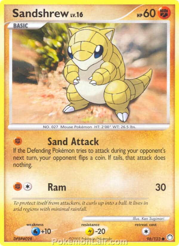 2007 Pokemon Trading Card Game Diamond and Pearl Mysterious Treasures Price List – 96 Sandshrew