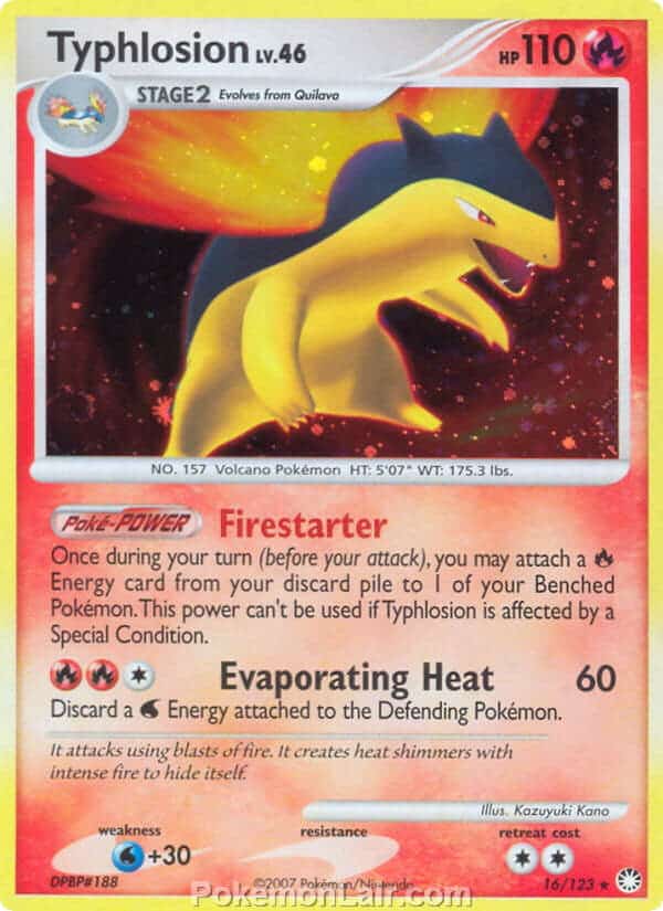 2007 Pokemon Trading Card Game Diamond and Pearl Mysterious Treasures Set – 16 Typhlosion