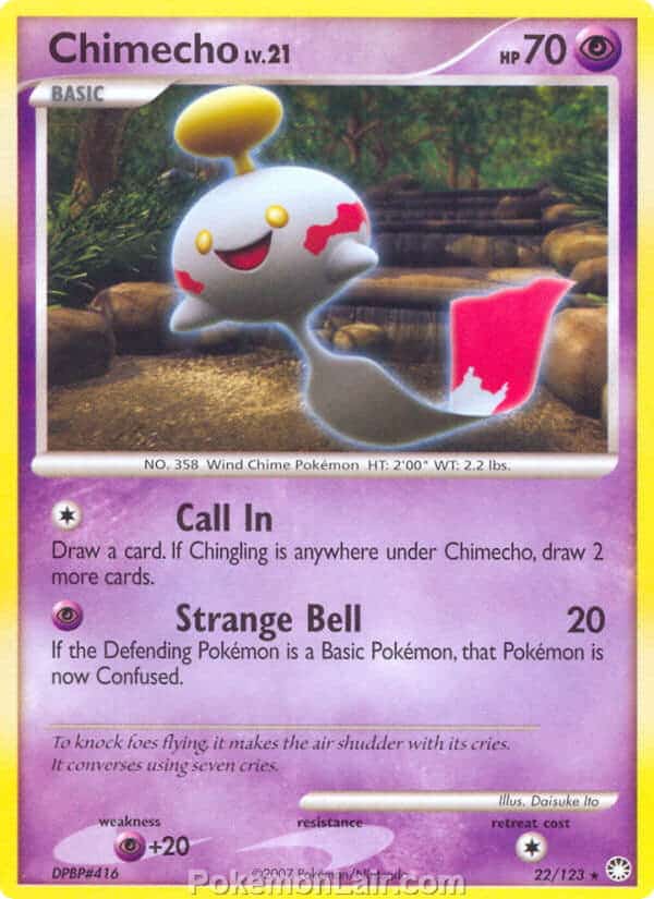 2007 Pokemon Trading Card Game Diamond and Pearl Mysterious Treasures Set – 22 Chimecho