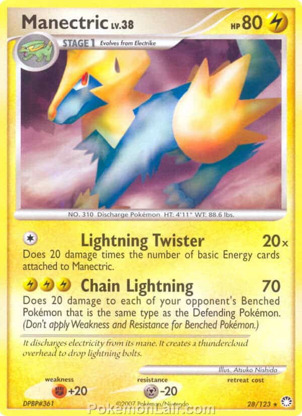 2007 Pokemon Trading Card Game Diamond and Pearl Mysterious Treasures Set – 28 Manectric