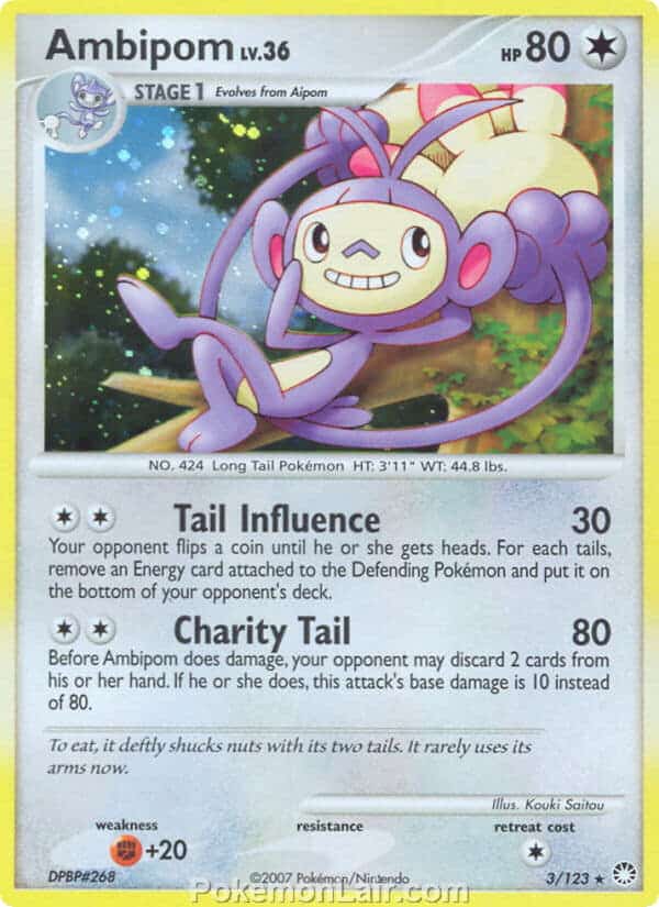 2007 Pokemon Trading Card Game Diamond and Pearl Mysterious Treasures Set – 3 Ambipom