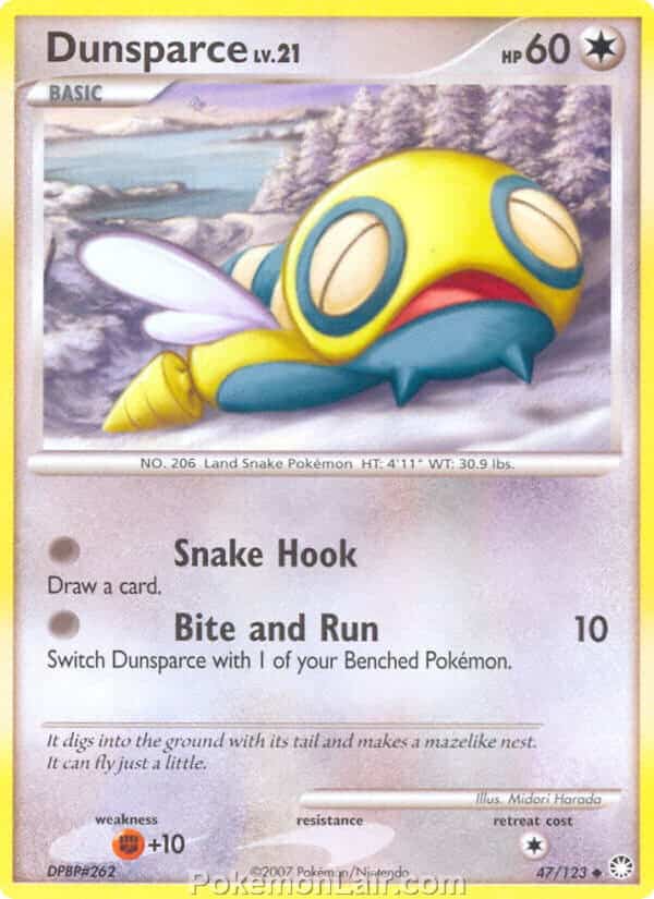 2007 Pokemon Trading Card Game Diamond and Pearl Mysterious Treasures Set – 47 Dunsparce