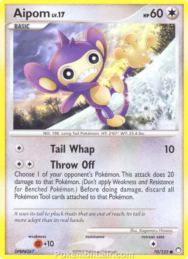2007 Pokemon Trading Card Game Diamond and Pearl Mysterious Treasures Set – 70 Aipom