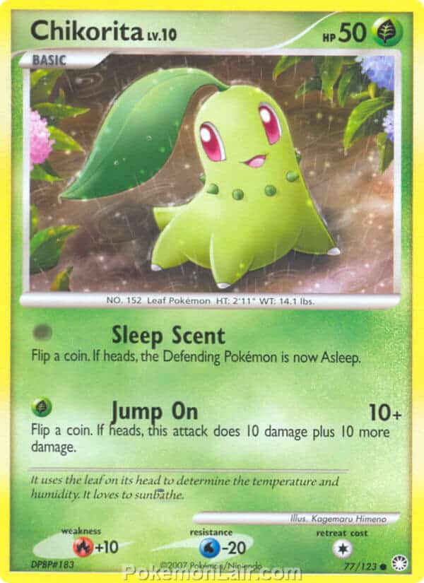 2007 Pokemon Trading Card Game Diamond and Pearl Mysterious Treasures Set – 77 Chikorita